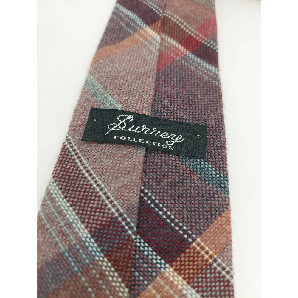 Surrey Collection Men's Tie Burgundy Maroon Striped Fall Winter